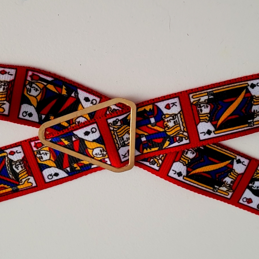 Vintage Vintage W. Germany Poker Theme Suspenders Face Cards Braces